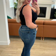 Judy Blue Josephine Mid Rise Raw Hem Bootcut Jeans-Denim-Ave Shops-[option4]-[option5]-[option6]-[option7]-[option8]-Shop-Boutique-Clothing-for-Women-Online