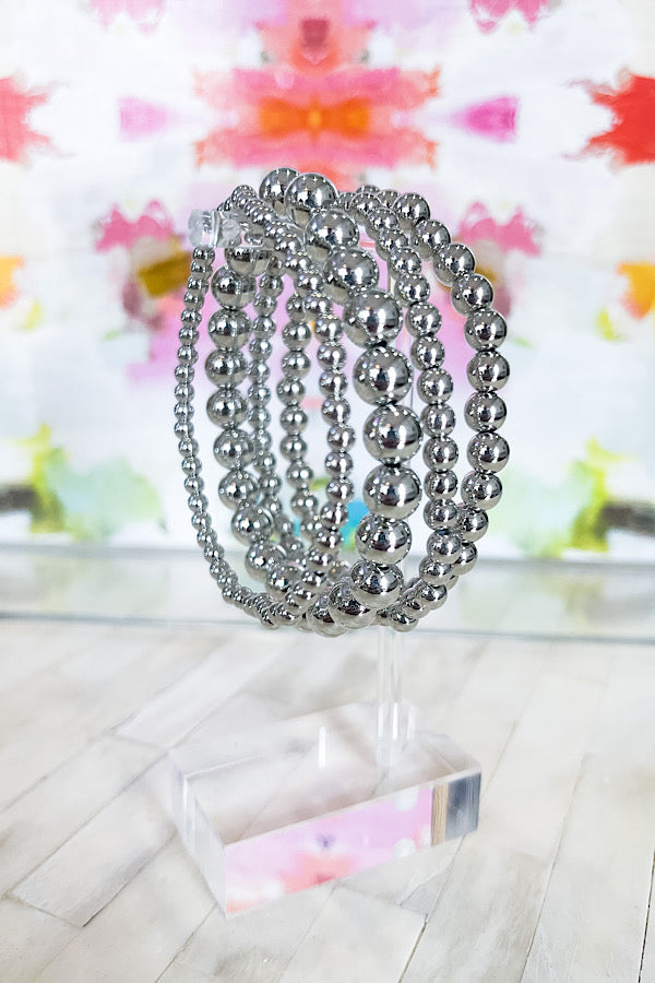 Beaded Bliss Silver Bracelet Set-WS 630 Jewelry-Grace-[option4]-[option5]-[option6]-[option7]-[option8]-Shop-Boutique-Clothing-for-Women-Online