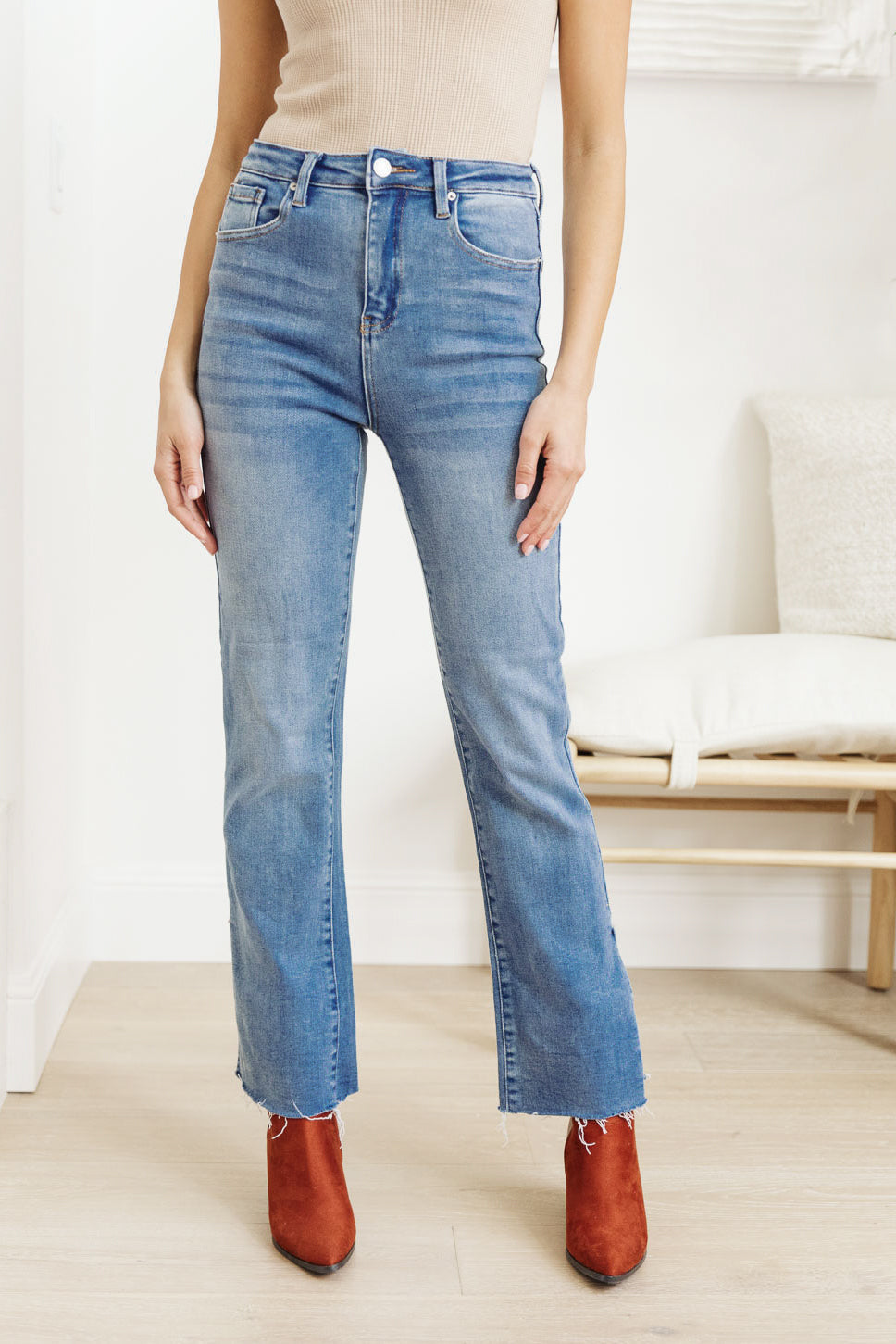 Jody Slim Flare Side Slit Jeans-Womens-Ave Shops-[option4]-[option5]-[option6]-[option7]-[option8]-Shop-Boutique-Clothing-for-Women-Online