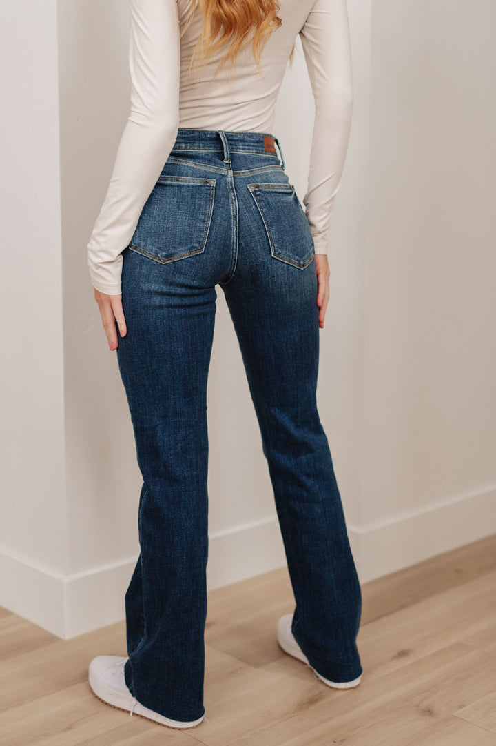 Judy Blue Josephine Mid Rise Raw Hem Bootcut Jeans-Denim-Ave Shops-[option4]-[option5]-[option6]-[option7]-[option8]-Shop-Boutique-Clothing-for-Women-Online