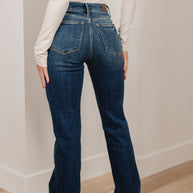 Judy Blue Josephine Mid Rise Raw Hem Bootcut Jeans-Denim-Ave Shops-[option4]-[option5]-[option6]-[option7]-[option8]-Shop-Boutique-Clothing-for-Women-Online