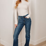 Judy Blue Josephine Mid Rise Raw Hem Bootcut Jeans-Denim-Ave Shops-[option4]-[option5]-[option6]-[option7]-[option8]-Shop-Boutique-Clothing-for-Women-Online