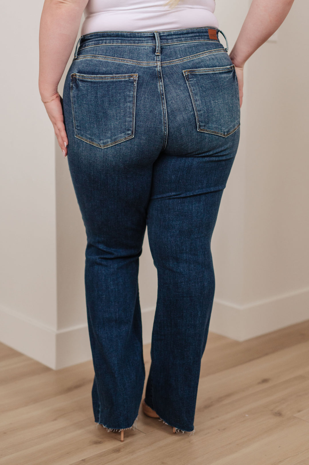 Judy Blue Josephine Mid Rise Raw Hem Bootcut Jeans-Denim-Ave Shops-[option4]-[option5]-[option6]-[option7]-[option8]-Shop-Boutique-Clothing-for-Women-Online