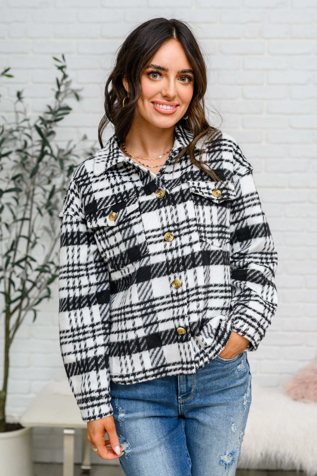 Kate Plaid Jacket in Black & White-Layers-Ave Shops-[option4]-[option5]-[option6]-[option7]-[option8]-Shop-Boutique-Clothing-for-Women-Online