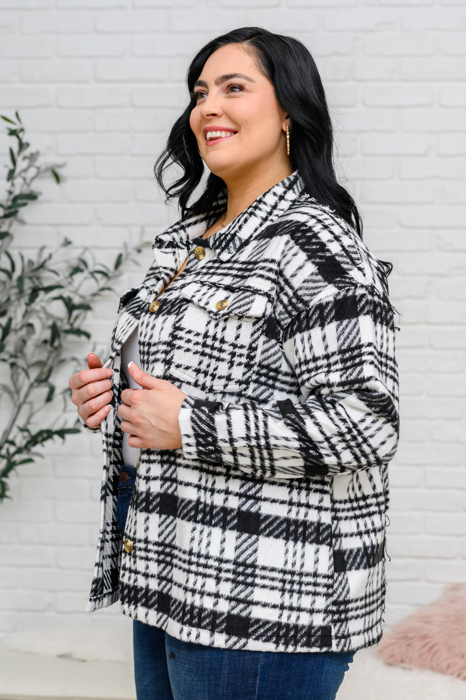 Kate Plaid Jacket in Black & White-Layers-Ave Shops-[option4]-[option5]-[option6]-[option7]-[option8]-Shop-Boutique-Clothing-for-Women-Online