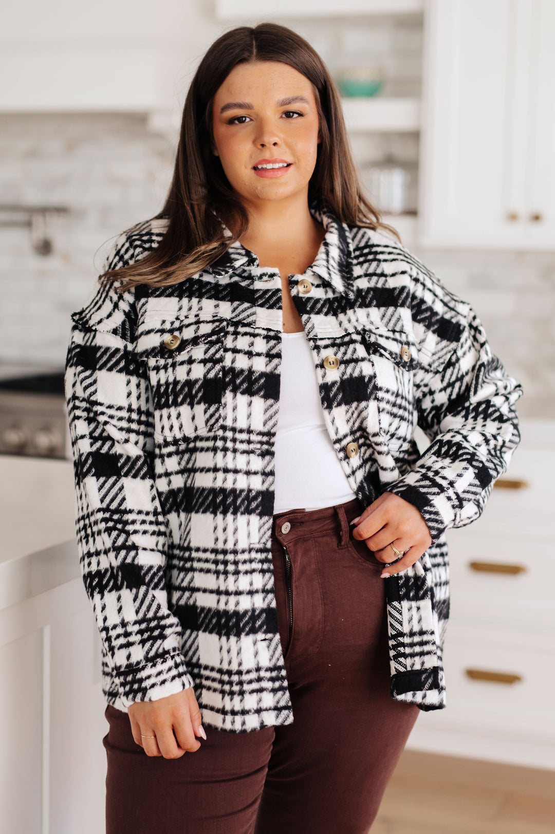 Kate Plaid Jacket in Black & White-Layers-Ave Shops-[option4]-[option5]-[option6]-[option7]-[option8]-Shop-Boutique-Clothing-for-Women-Online