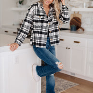 Kate Plaid Jacket in Black & White-Layers-Ave Shops-[option4]-[option5]-[option6]-[option7]-[option8]-Shop-Boutique-Clothing-for-Women-Online