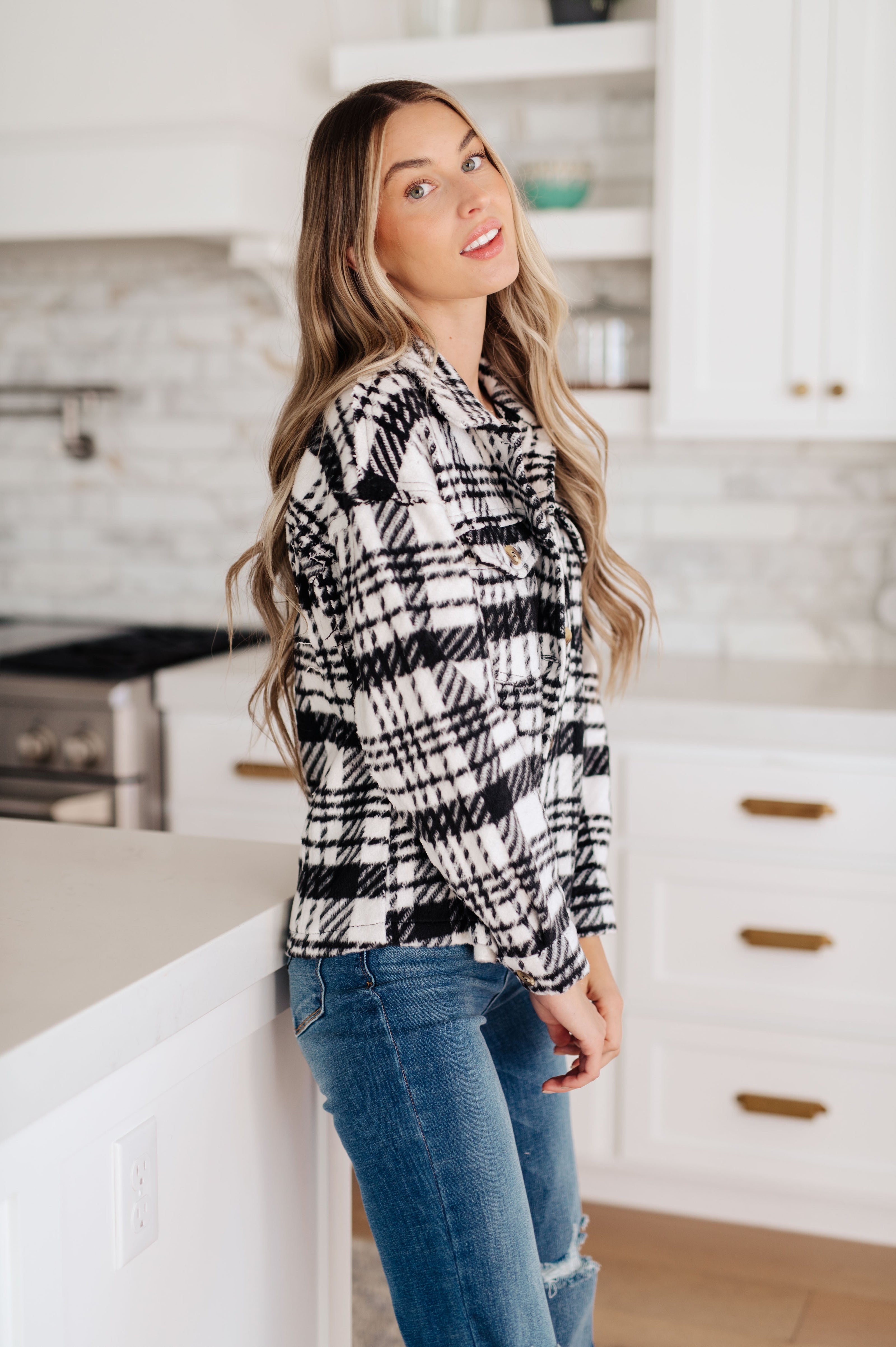 Kate Plaid Jacket in Black & White-Layers-Ave Shops-[option4]-[option5]-[option6]-[option7]-[option8]-Shop-Boutique-Clothing-for-Women-Online