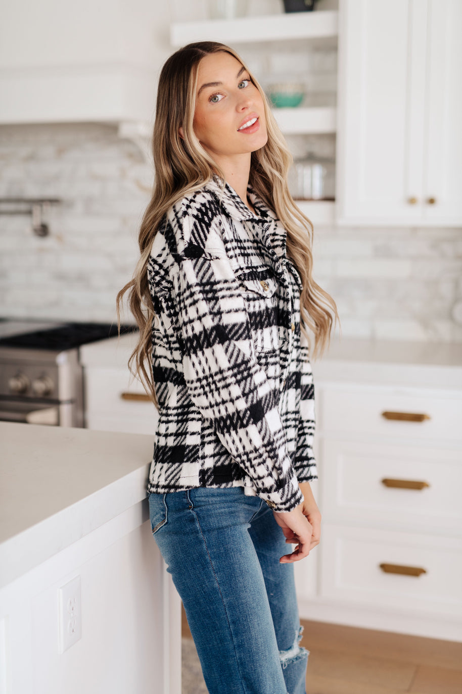 Kate Plaid Jacket in Black & White-Layers-Ave Shops-[option4]-[option5]-[option6]-[option7]-[option8]-Shop-Boutique-Clothing-for-Women-Online