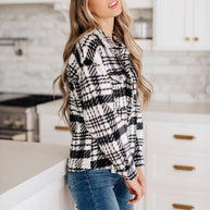 Kate Plaid Jacket in Black & White-Layers-Ave Shops-[option4]-[option5]-[option6]-[option7]-[option8]-Shop-Boutique-Clothing-for-Women-Online