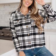 Kate Plaid Jacket in Black & White-Layers-Ave Shops-[option4]-[option5]-[option6]-[option7]-[option8]-Shop-Boutique-Clothing-for-Women-Online