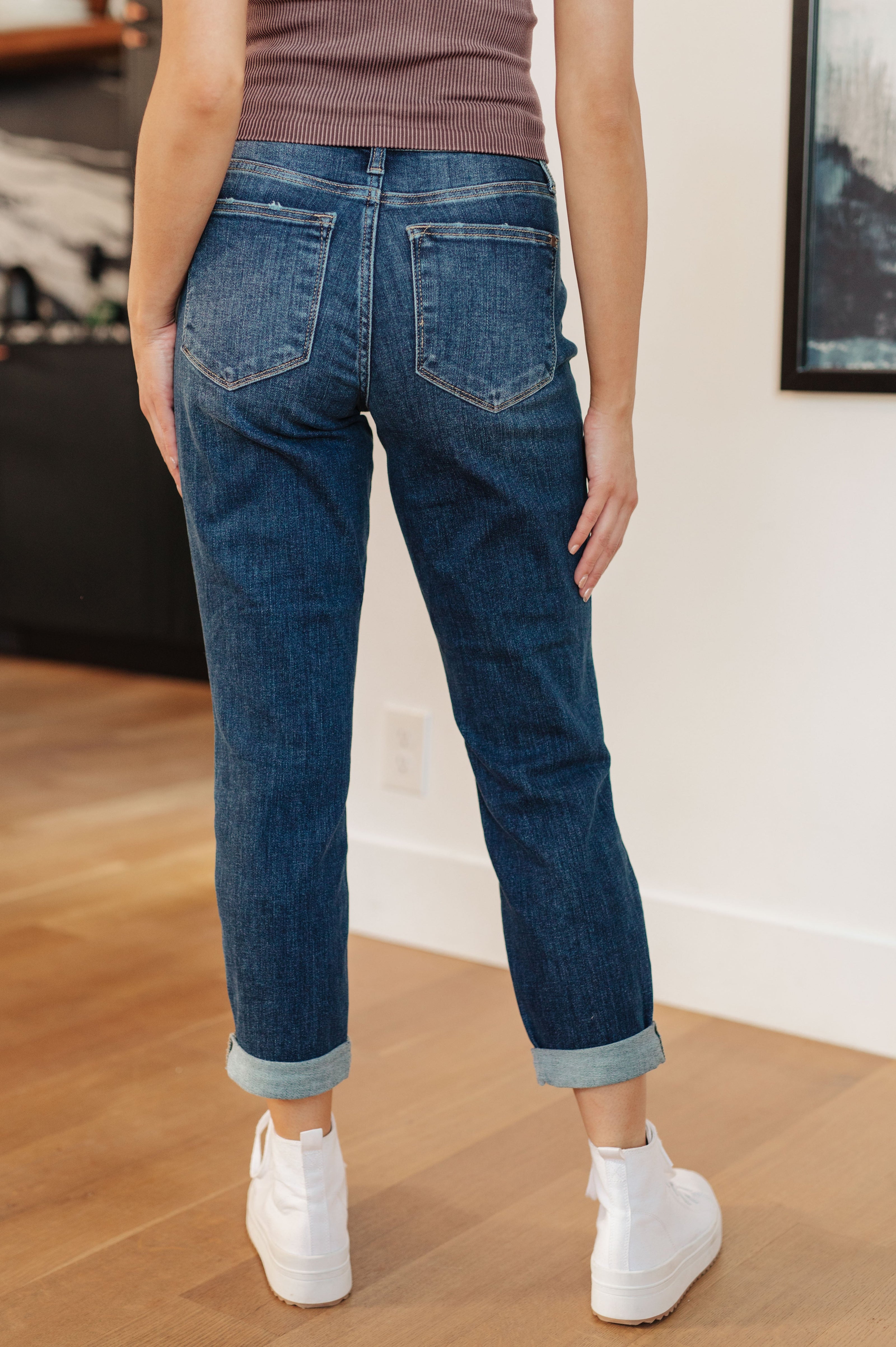 Judy Blue London Midrise Cuffed Boyfriend Jeans-Womens-Ave Shops-[option4]-[option5]-[option6]-[option7]-[option8]-Shop-Boutique-Clothing-for-Women-Online
