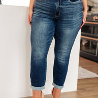 Judy Blue London Midrise Cuffed Boyfriend Jeans-Womens-Ave Shops-[option4]-[option5]-[option6]-[option7]-[option8]-Shop-Boutique-Clothing-for-Women-Online