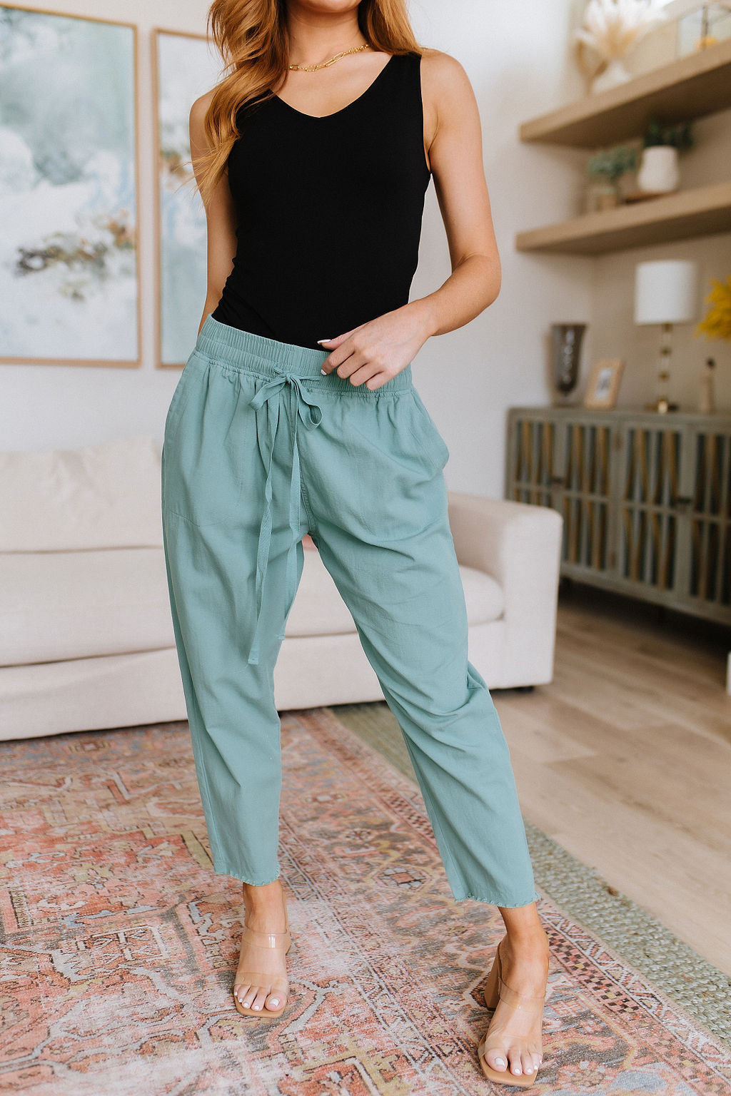 Love Me Dearly High Waisted Pants in Jade-Bottoms-Ave Shops-[option4]-[option5]-[option6]-[option7]-[option8]-Shop-Boutique-Clothing-for-Women-Online