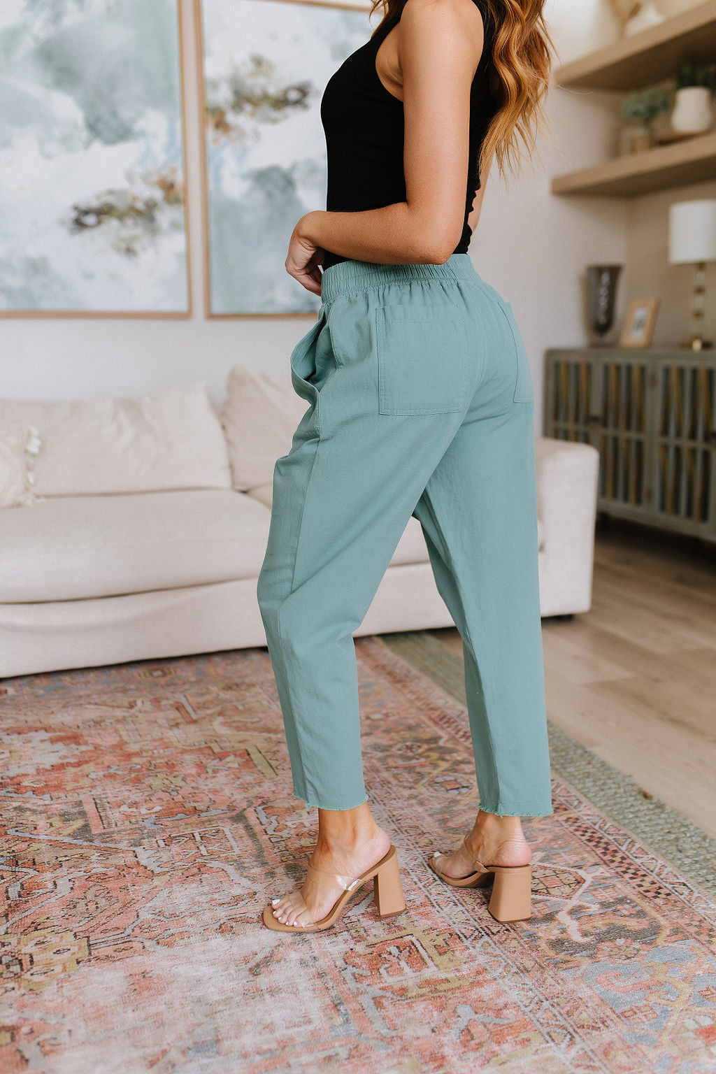 Love Me Dearly High Waisted Pants in Jade-Bottoms-Ave Shops-[option4]-[option5]-[option6]-[option7]-[option8]-Shop-Boutique-Clothing-for-Women-Online