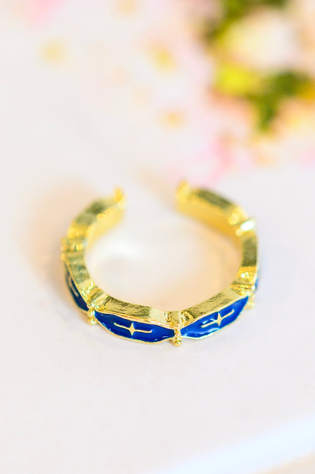 Mariana Hand Crafted Blue Cross Ring-Accessories-Ave Shops-OS-[option4]-[option5]-[option6]-[option7]-[option8]-Shop-Boutique-Clothing-for-Women-Online