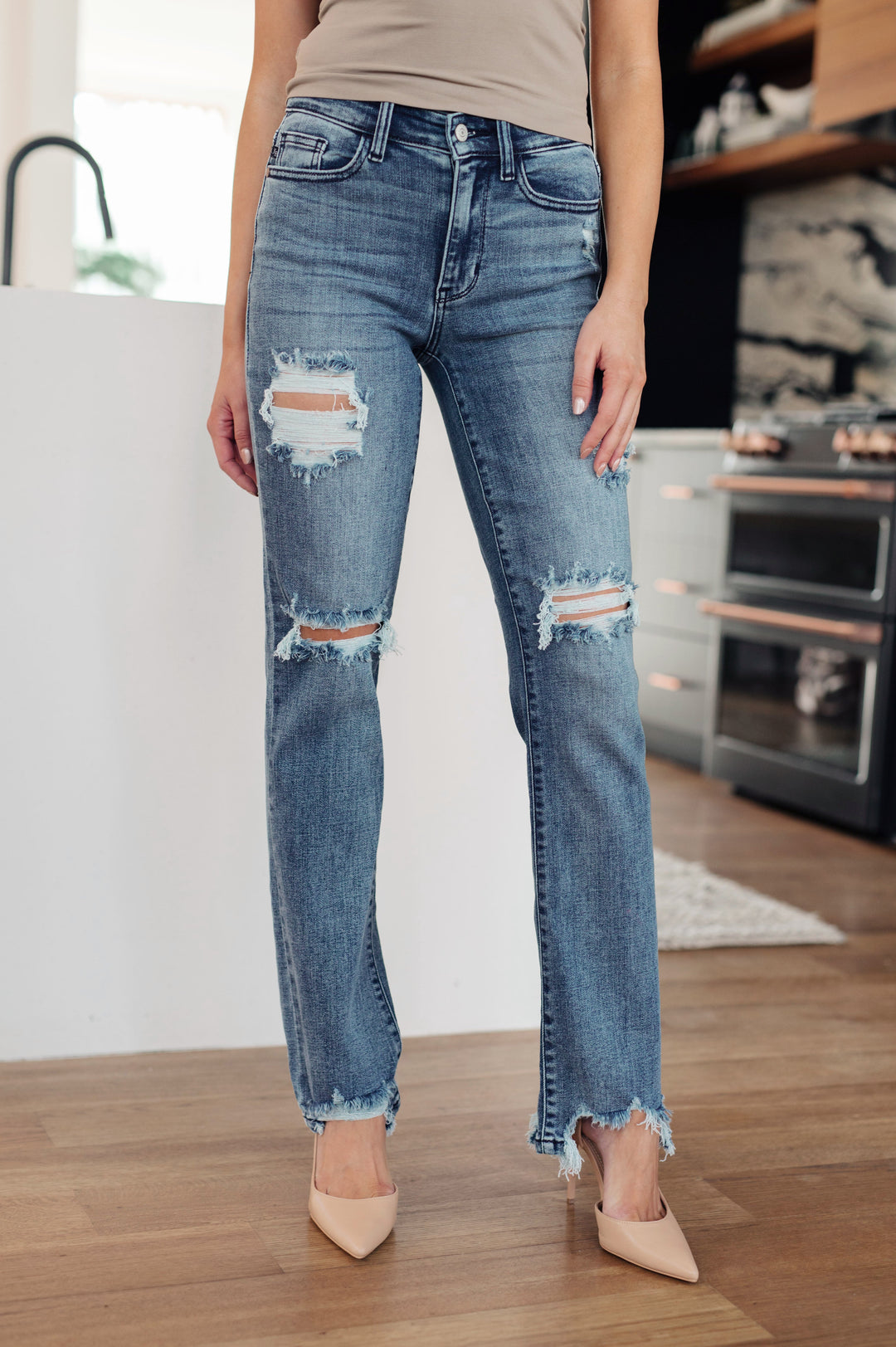 Judy Blue O'Hara Destroyed Straight Jeans-Womens-Ave Shops-[option4]-[option5]-[option6]-[option7]-[option8]-Shop-Boutique-Clothing-for-Women-Online