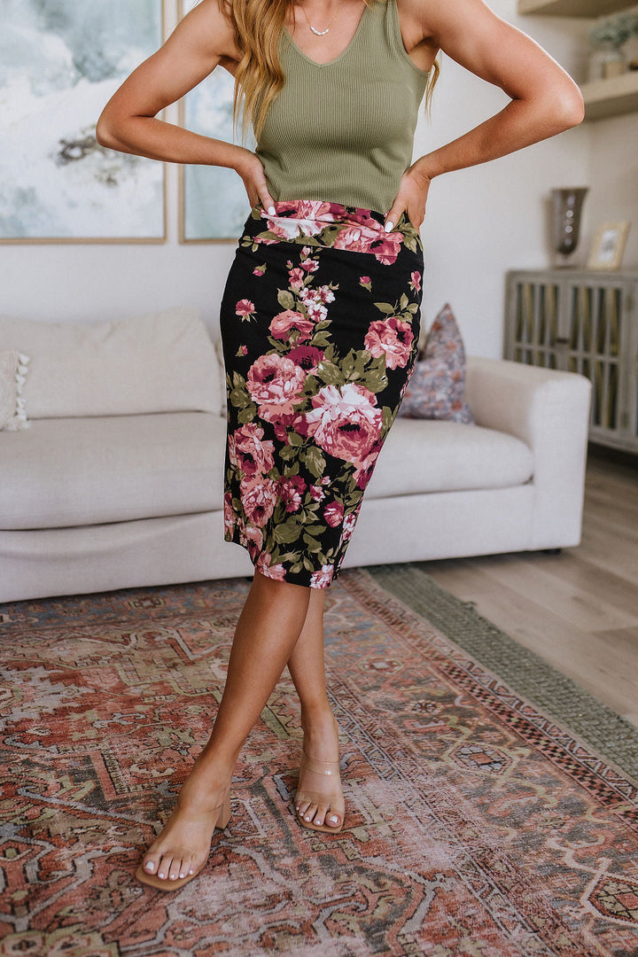 Perfectly Pristine Floral Pencil Skirt-Womens-Ave Shops-[option4]-[option5]-[option6]-[option7]-[option8]-Shop-Boutique-Clothing-for-Women-Online