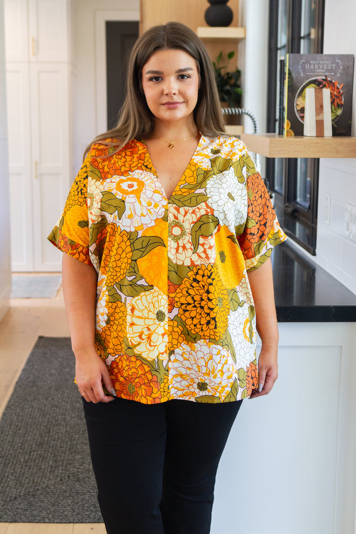 Picking Blooms Blouse in Amber Mix-Tops-Ave Shops-[option4]-[option5]-[option6]-[option7]-[option8]-Shop-Boutique-Clothing-for-Women-Online