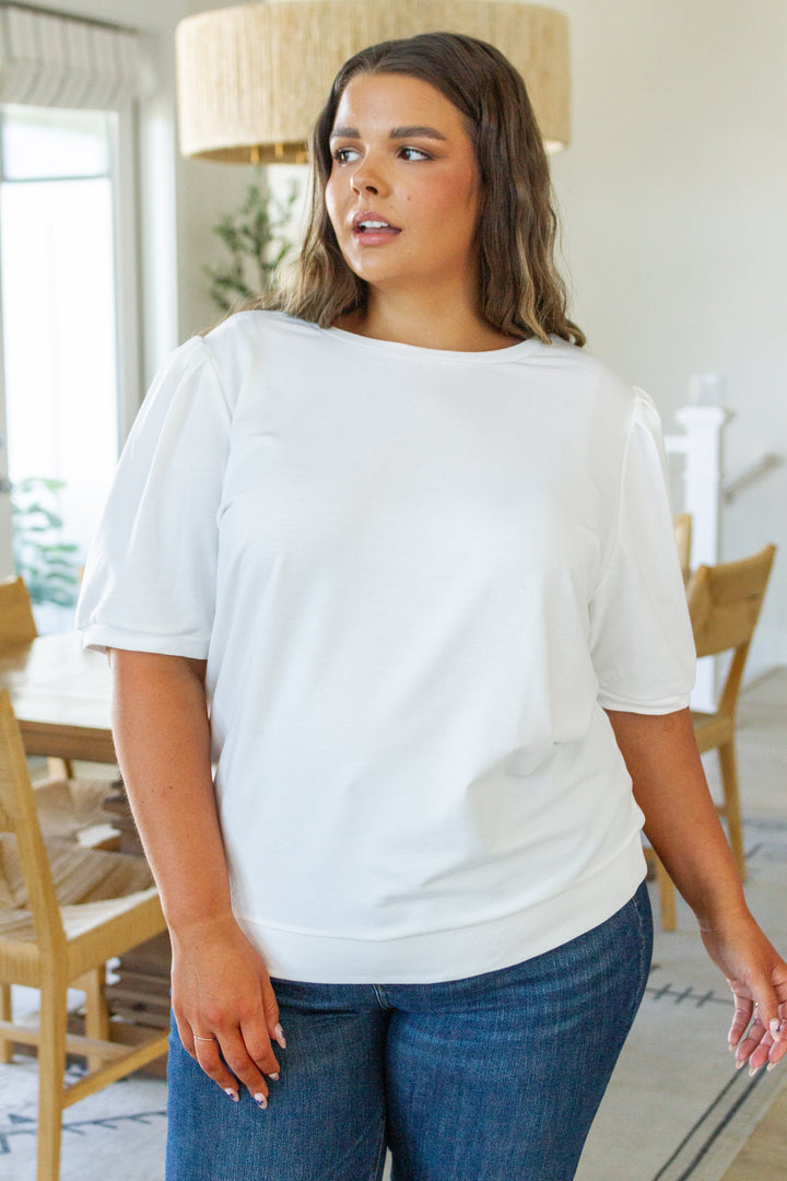 Pristine Puff Sleeve Top in White-Tops-Ave Shops-[option4]-[option5]-[option6]-[option7]-[option8]-Shop-Boutique-Clothing-for-Women-Online