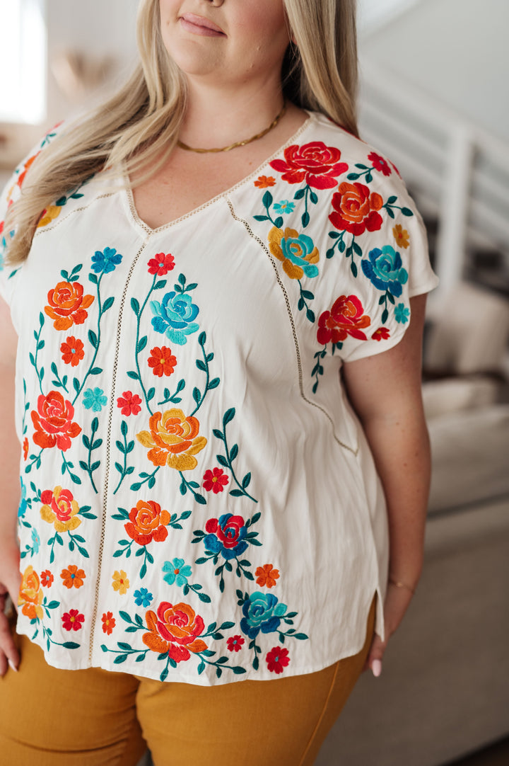 Rose Garden Embroidered Blouse-Dresses-Ave Shops-[option4]-[option5]-[option6]-[option7]-[option8]-Shop-Boutique-Clothing-for-Women-Online