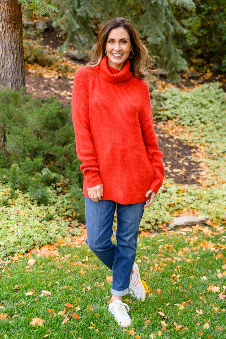 Steady Pace Roll Neck Sweater In Red-Womens-Ave Shops-[option4]-[option5]-[option6]-[option7]-[option8]-Shop-Boutique-Clothing-for-Women-Online