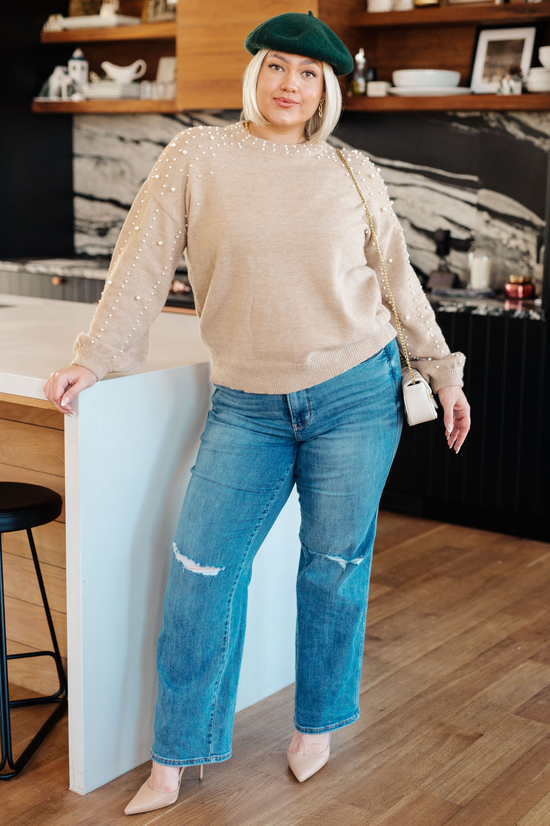 String Me Along Pearl Accent Sweater-Tops-Ave Shops-[option4]-[option5]-[option6]-[option7]-[option8]-Shop-Boutique-Clothing-for-Women-Online