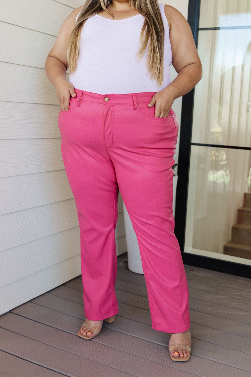 Tanya Control Top Faux Leather Pants in Hot Pink-Womens-Ave Shops-[option4]-[option5]-[option6]-[option7]-[option8]-Shop-Boutique-Clothing-for-Women-Online