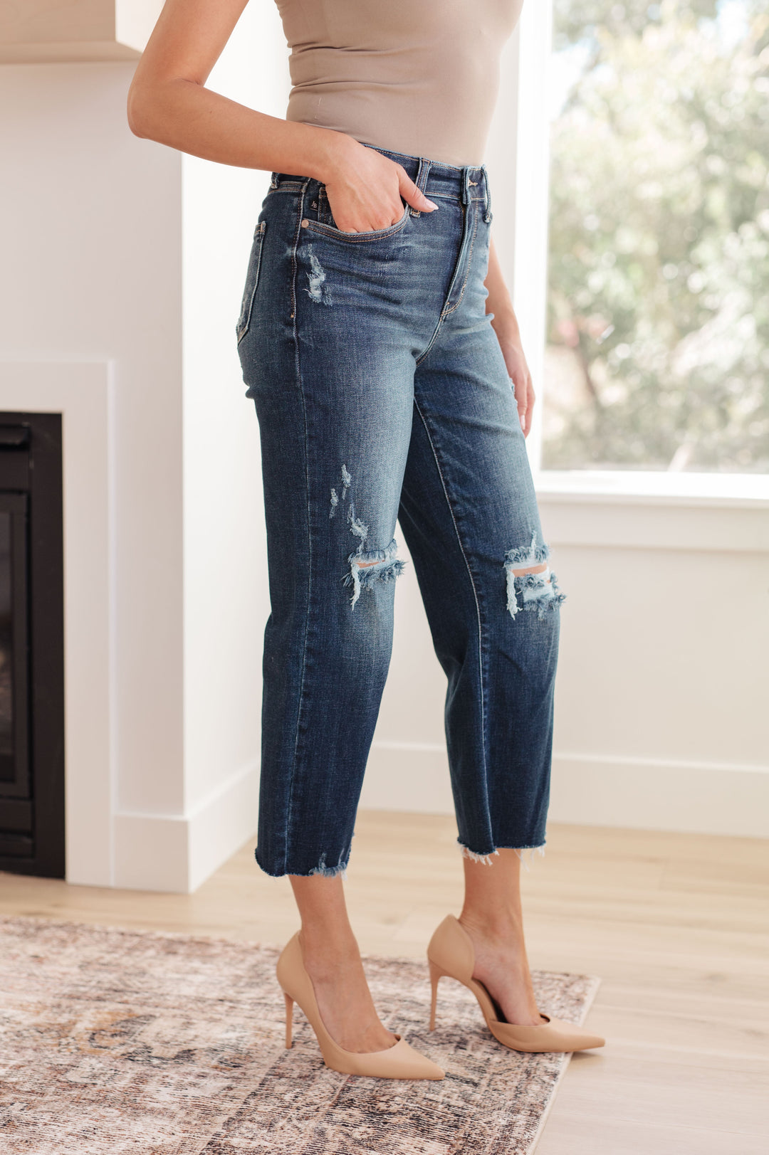 Whitney High Rise Distressed Wide Leg Crop Jeans-Womens-Ave Shops-[option4]-[option5]-[option6]-[option7]-[option8]-Shop-Boutique-Clothing-for-Women-Online