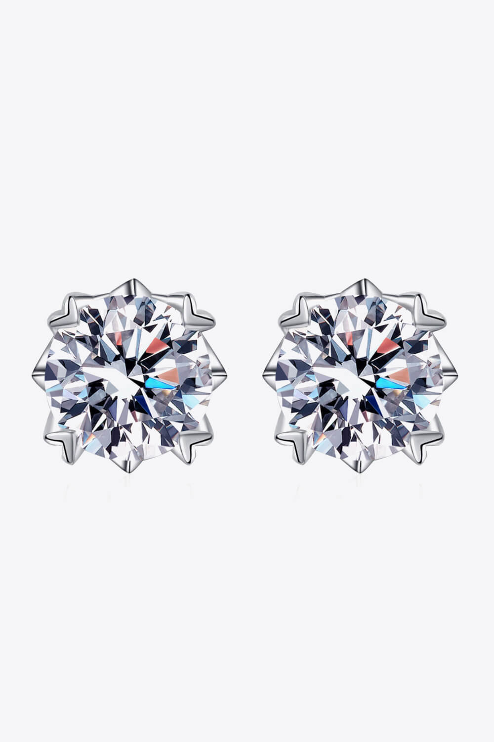 Good Day In My Mind Moissanite Stud Earrings-Trendsi-Silver-One Size-[option4]-[option5]-[option6]-[option7]-[option8]-Shop-Boutique-Clothing-for-Women-Online