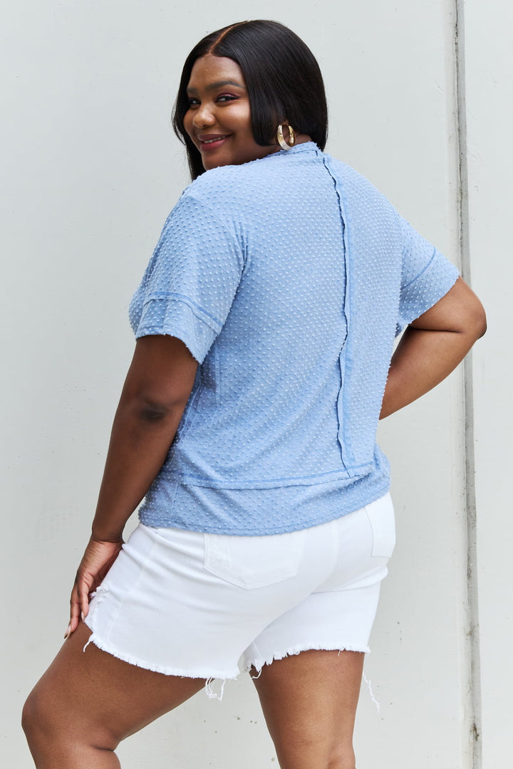 HOPELY Cater 2 You Swiss Dot Reverse Stitch Short Sleeve Top-Trendsi-[option4]-[option5]-[option6]-[option7]-[option8]-Shop-Boutique-Clothing-for-Women-Online