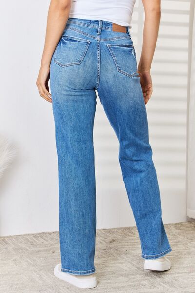 Judy Blue High Waist Distressed Straight-Leg Jeans-Trendsi-[option4]-[option5]-[option6]-[option7]-[option8]-Shop-Boutique-Clothing-for-Women-Online