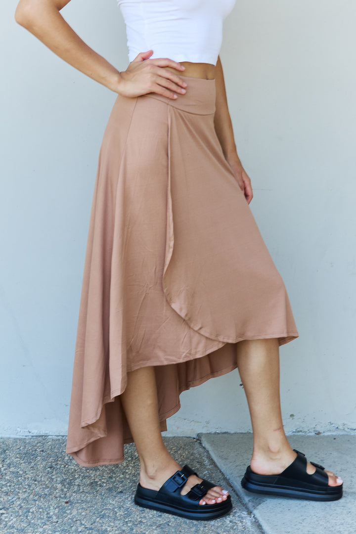 Ninexis First Choice High Waisted Flare Maxi Skirt in Camel-Trendsi-[option4]-[option5]-[option6]-[option7]-[option8]-Shop-Boutique-Clothing-for-Women-Online