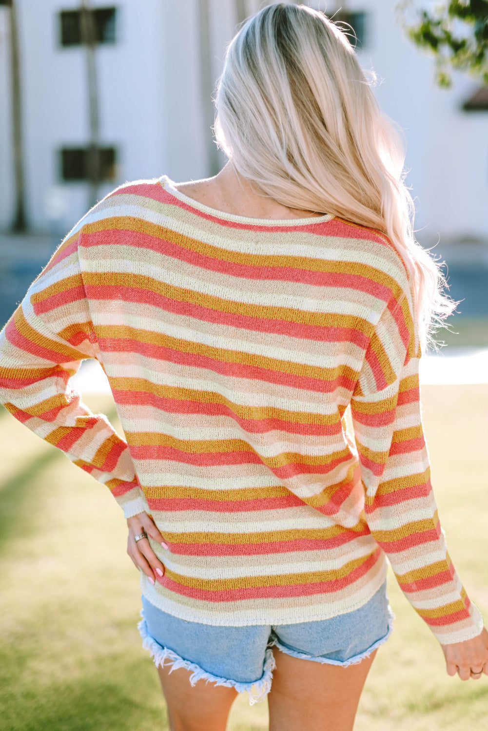 Striped Round Neck Dropped Shoulder Pullover Sweater-Trendsi-[option4]-[option5]-[option6]-[option7]-[option8]-Shop-Boutique-Clothing-for-Women-Online
