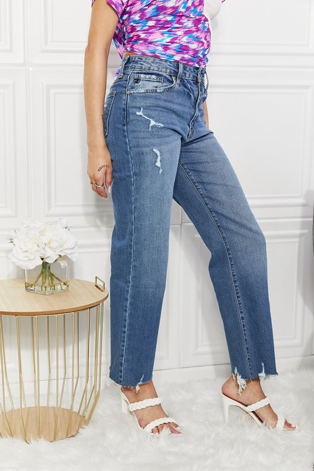 Kancan Melanie Crop Wide Leg Jeans-Trendsi-[option4]-[option5]-[option6]-[option7]-[option8]-Shop-Boutique-Clothing-for-Women-Online