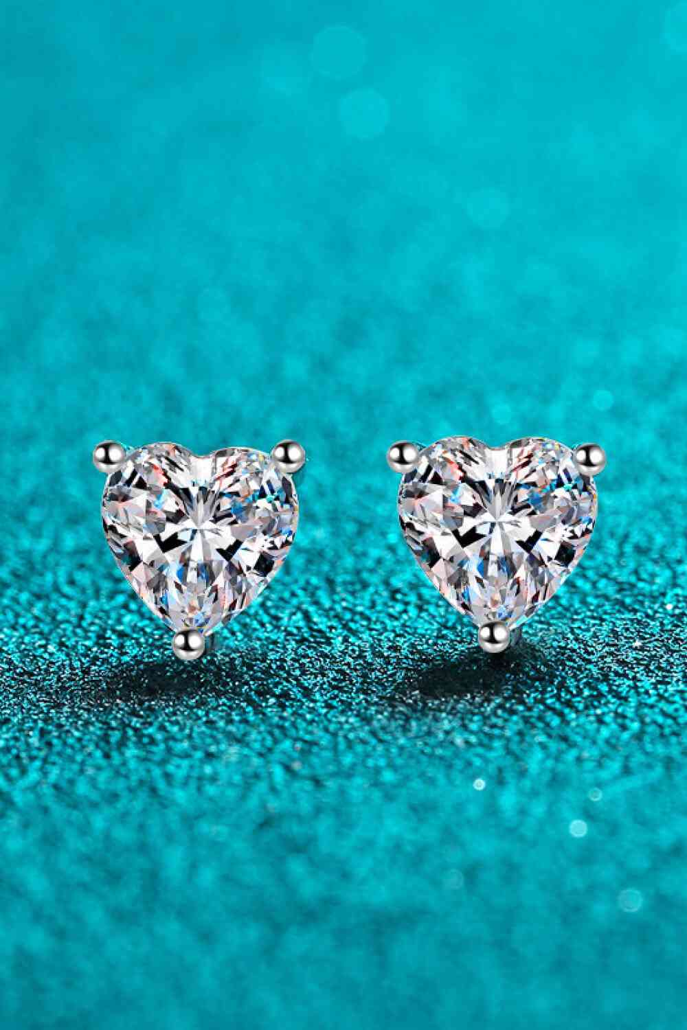 2 Carat Moissanite Heart-Shaped Stud Earrings-Trendsi-Silver-One Size-[option4]-[option5]-[option6]-[option7]-[option8]-Shop-Boutique-Clothing-for-Women-Online