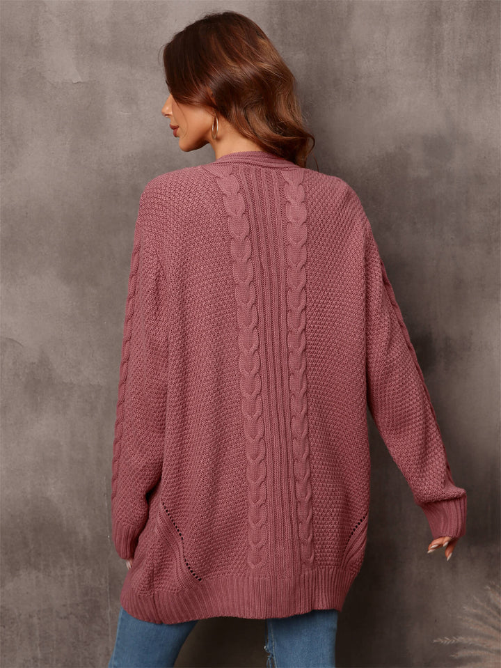 Warm Fall Mixed Knit Open Front Longline Cardigan-Trendsi-[option4]-[option5]-[option6]-[option7]-[option8]-Shop-Boutique-Clothing-for-Women-Online