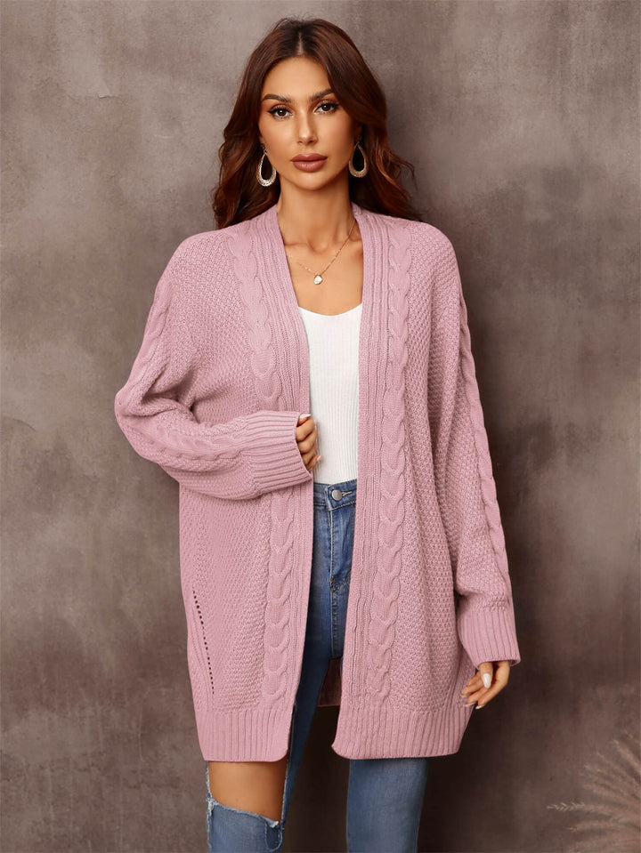 Warm Fall Mixed Knit Open Front Longline Cardigan-Trendsi-[option4]-[option5]-[option6]-[option7]-[option8]-Shop-Boutique-Clothing-for-Women-Online