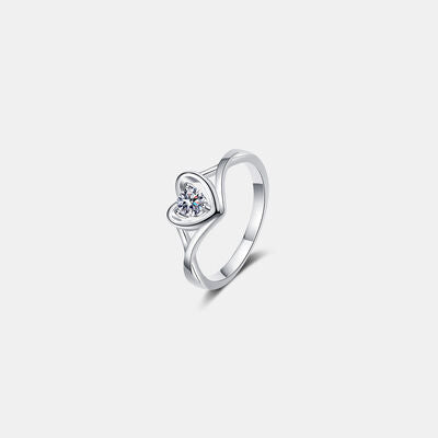 Moissanite Heart 925 Sterling Silver Ring-Trendsi-Silver-4-[option4]-[option5]-[option6]-[option7]-[option8]-Shop-Boutique-Clothing-for-Women-Online