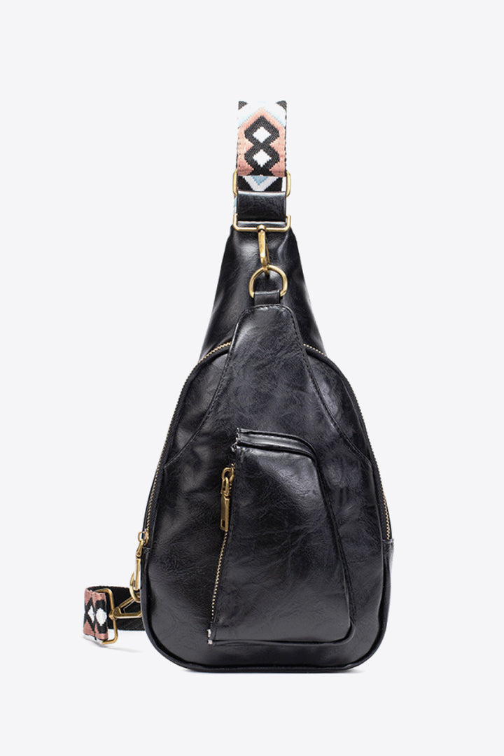 All The Feels Vegan Leather Sling Bag-Trendsi-Black-One Size-[option4]-[option5]-[option6]-[option7]-[option8]-Shop-Boutique-Clothing-for-Women-Online