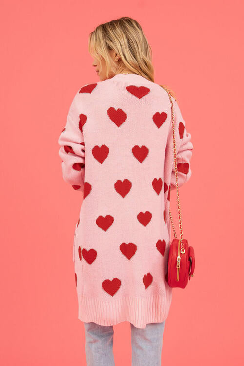 Lovestruck Heart Open Front Cardigan with Pockets-Trendsi-[option4]-[option5]-[option6]-[option7]-[option8]-Shop-Boutique-Clothing-for-Women-Online