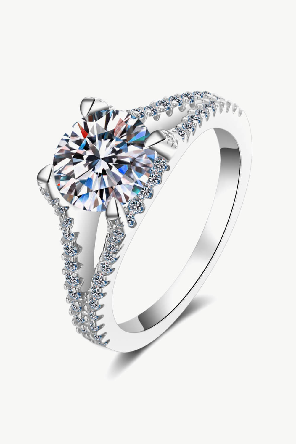 Stylish Moissanite Sterling Silver Ring-Trendsi-Silver-4-[option4]-[option5]-[option6]-[option7]-[option8]-Shop-Boutique-Clothing-for-Women-Online