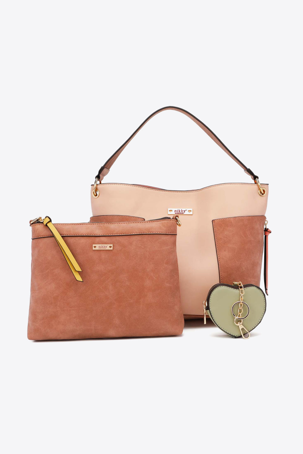 Nicole Lee USA Sweetheart Handbag Set-Trendsi-Dusty Pink-One Size-[option4]-[option5]-[option6]-[option7]-[option8]-Shop-Boutique-Clothing-for-Women-Online