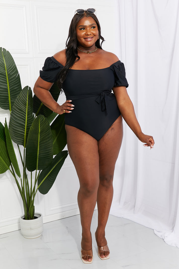 Marina West Swim Salty Air Puff Sleeve One-Piece in Black-Trendsi-[option4]-[option5]-[option6]-[option7]-[option8]-Shop-Boutique-Clothing-for-Women-Online