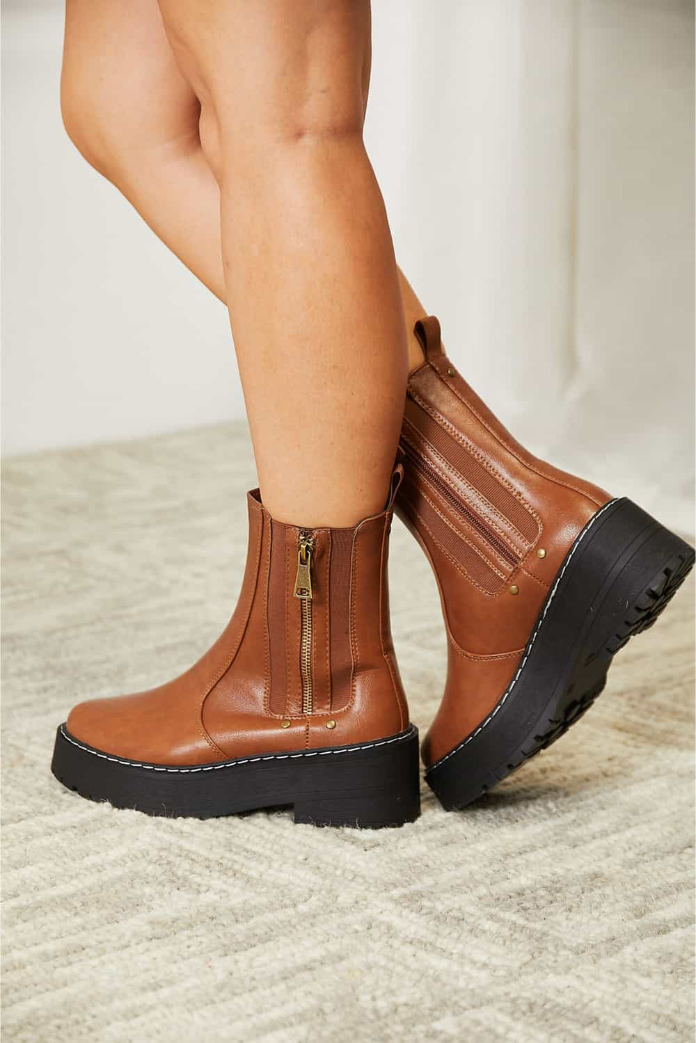 Forever Link Side Zip Platform Boots-Trendsi-[option4]-[option5]-[option6]-[option7]-[option8]-Shop-Boutique-Clothing-for-Women-Online