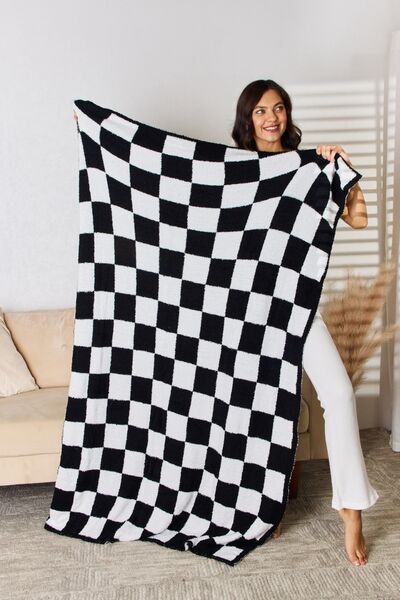 Cuddley Checkered Decorative Throw Blanket-Trendsi-Black-One Size-[option4]-[option5]-[option6]-[option7]-[option8]-Shop-Boutique-Clothing-for-Women-Online