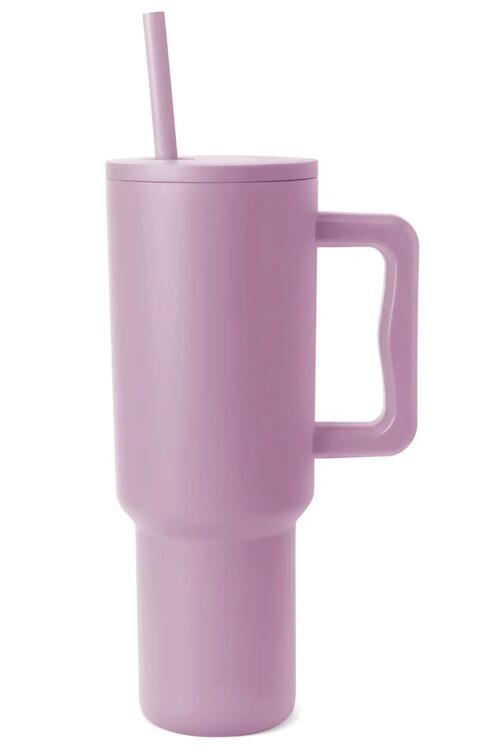 Monochromatic Stainless Steel Tumbler with Matching Straw-Trendsi-Lilac-One Size-[option4]-[option5]-[option6]-[option7]-[option8]-Shop-Boutique-Clothing-for-Women-Online