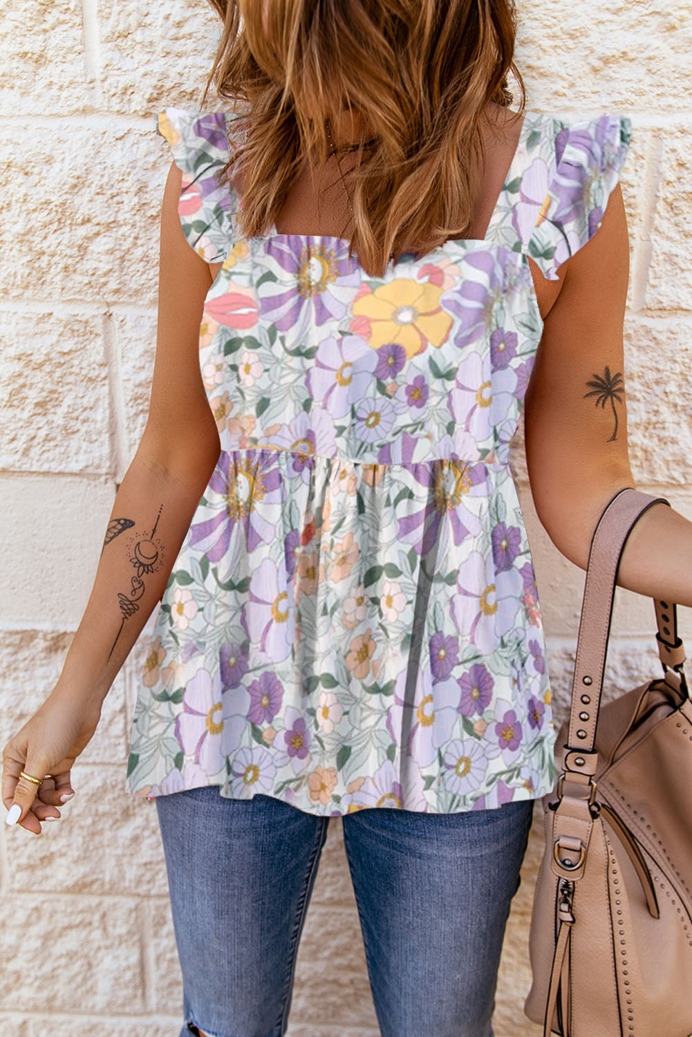 Floral Square Neck Babydoll Top-Trendsi-Lavender-S-[option4]-[option5]-[option6]-[option7]-[option8]-Shop-Boutique-Clothing-for-Women-Online