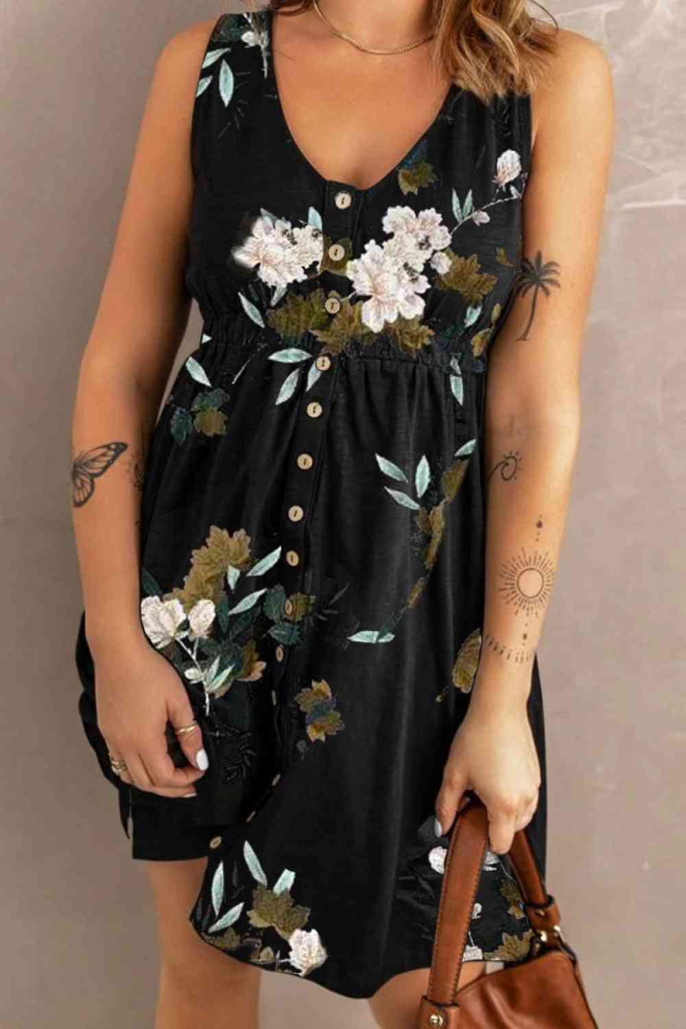 Double Take Ella Magic Printed Sleeveless Buttoned Dress with Pockets-Trendsi-[option4]-[option5]-[option6]-[option7]-[option8]-Shop-Boutique-Clothing-for-Women-Online