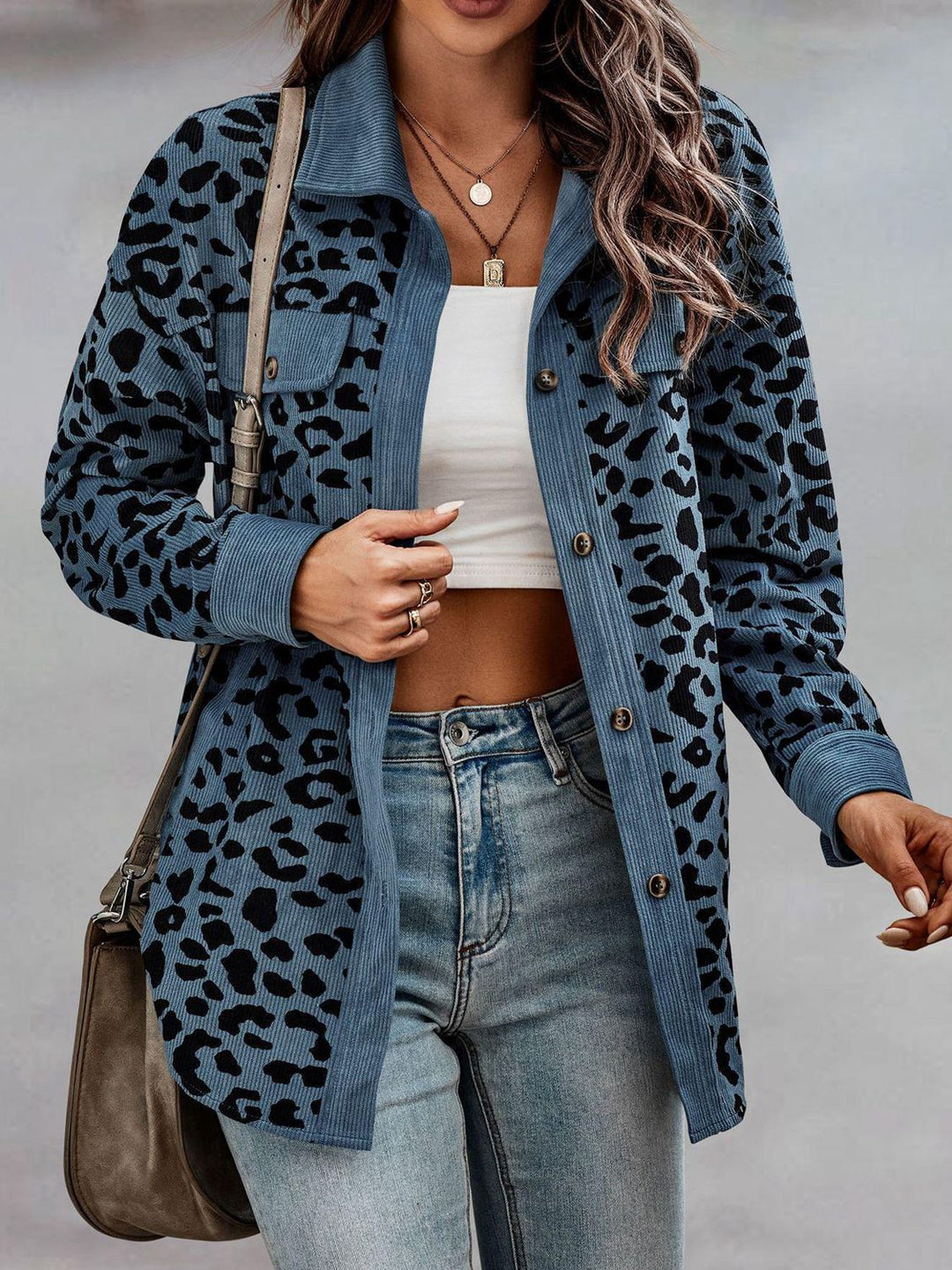 Leopard Buttoned Lightweight Shacket-Trendsi-Peacock Blue-S-[option4]-[option5]-[option6]-[option7]-[option8]-Shop-Boutique-Clothing-for-Women-Online